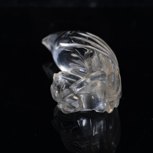 277 - A carved rock crystal exotic bird, height 10cm