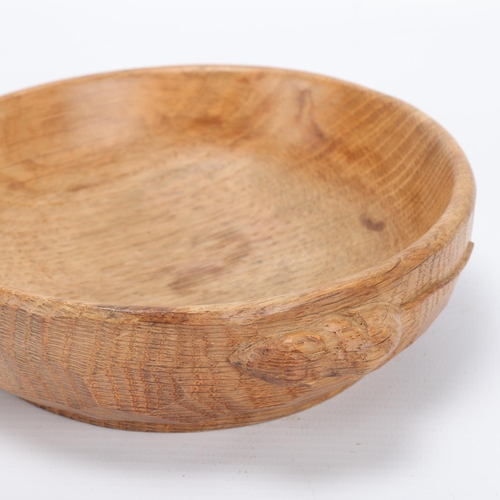 31 - Robert Mouseman Thompson, circular oak bowl, diameter 15.5cm