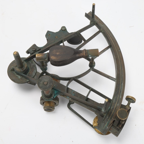 34 - A 19th century brass sextant, by Thomas Downing of High Street Poplar London, with original spare le... 