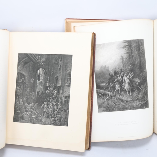 43 - London by Gustave Dore, 1872, leather-bound, and Idylls of the King, by Alfred Tennyson, illustrated... 