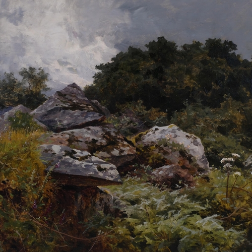 604 - Benjamin Williams Leader (1831 - 1923), landscape, oil on canvas, signed, 61cm x 92cm, framed