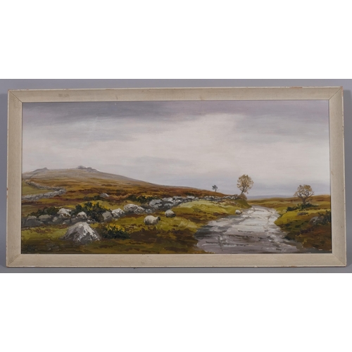 610 - Robert Egginton (Irish, born 1843), riverside landscape, oil on canvas board, signed, 36cm x 74cm, f... 