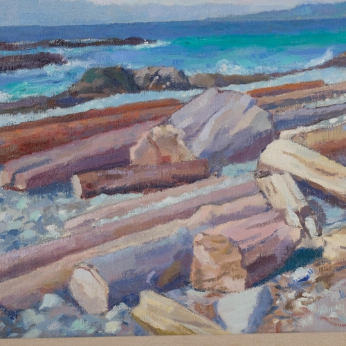 652 - William McDowell (1905 - c. 1988), shore scene, oil on canvas, signed, 40cm x 51cm, framed