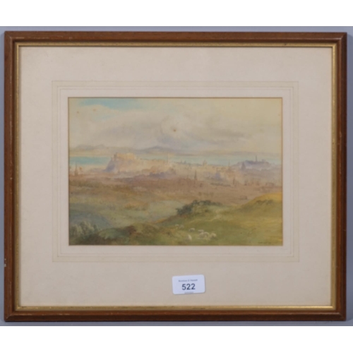 522 - Richard Henry Wright (1857 - 1930), extensive view of Edinburgh, watercolour, signed and dated '98, ... 