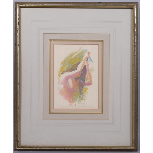 529 - Helen Kask, nude study, coloured pastel, signed, 25cm x 17cm, framed