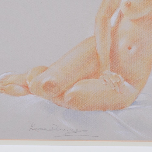 543 - Luisa Dominguez, nude life study Isabel, coloured pastels on paper, signed, 25cm x 25cm, framed