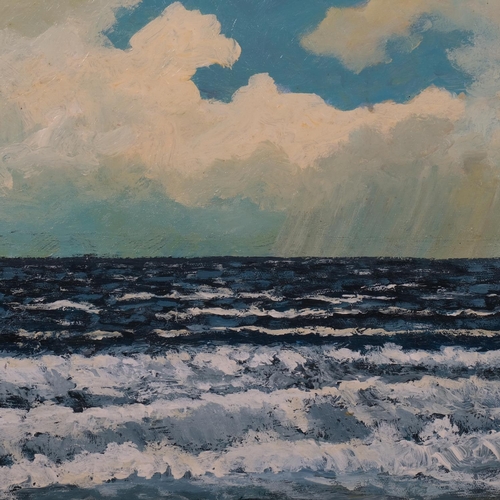 554 - Michael Quirk, Porthminster seascape, oil on canvas, signed verso, 30cm x 41cm, framed