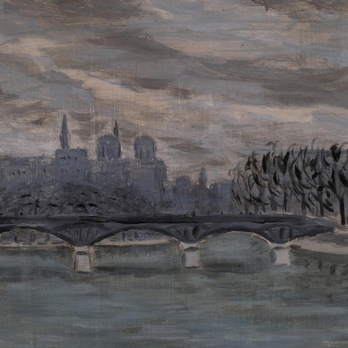 559 - Lelia Caetani (1913 - 1977), the Seine, oil on canvas, 46cm x 55cm, framed, provenance: Alex Reid & ... 