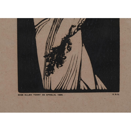 568 - Edward Gordon Craig, Miss Ellen Terry as Ophelia, 1898, image 24cm x 15cm, framed