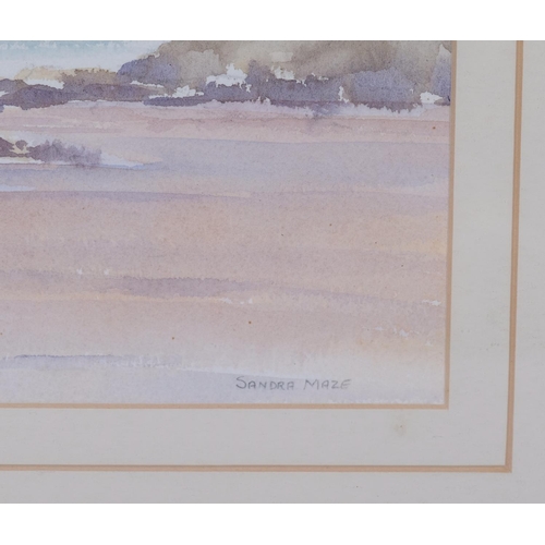 570 - Sandra Maze (Irish), scene on the Antrim coast, watercolour, signed, 24cm x 32cm, framed