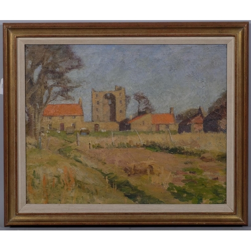 573 - Sir Richard Rees (1900 - 1970), Saltcoats Castle, Gullane, East Lothian, oil on canvas, 41cm x 51cm,... 