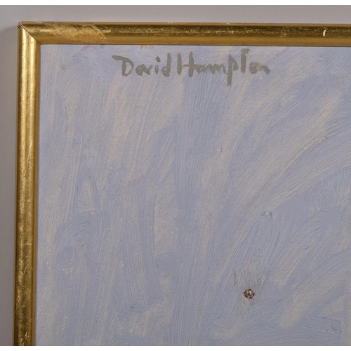 574 - David Hampton (born 1926), abstract still life, oil on board, signed, 62cm x 75cm, framed