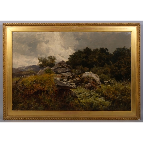 604 - Benjamin Williams Leader (1831 - 1923), landscape, oil on canvas, signed, 61cm x 92cm, framed