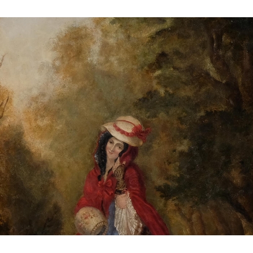 606 - William Powell Frith (1819 - 1909), Dolly Varden from Dickens Barnaby Rudge, oil on canvas, inscribe... 