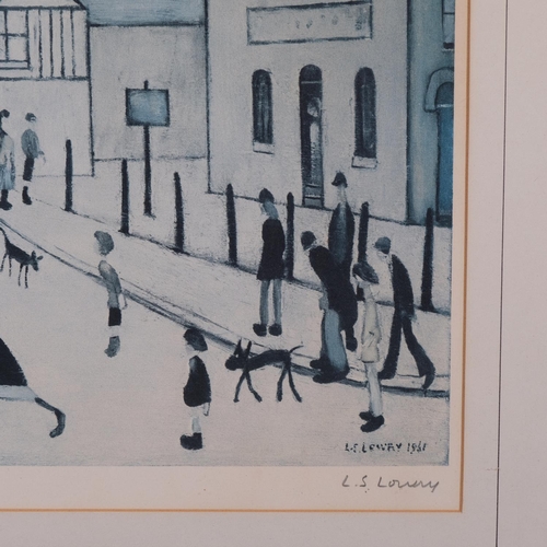 607 - Laurence Stephen Lowry (1887 - 1976), lithograph, Level Crossing, signed in pencil, image 41cm x 57c... 