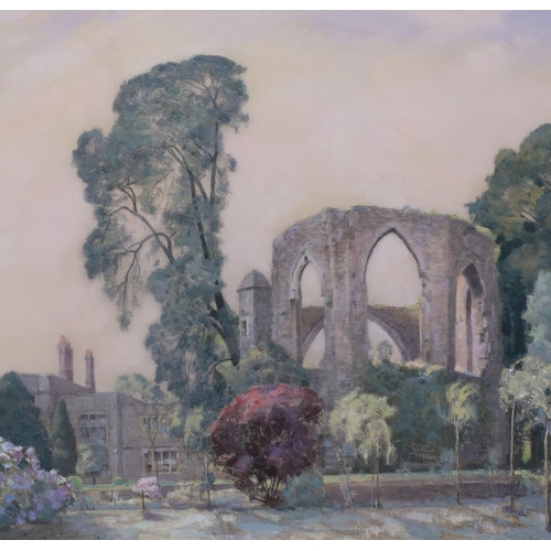 608 - William Thomas Wood (1877 - 1958), abbey ruins, watercolour, signed and dated 1937, 46cm x 48cm, fra... 