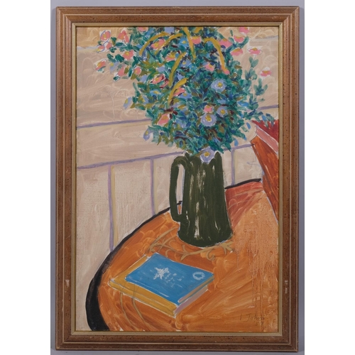 619 - Ivor Johns, still life flowers, oil on canvas, signed and dated 1957, 61cm x 41cm, framed