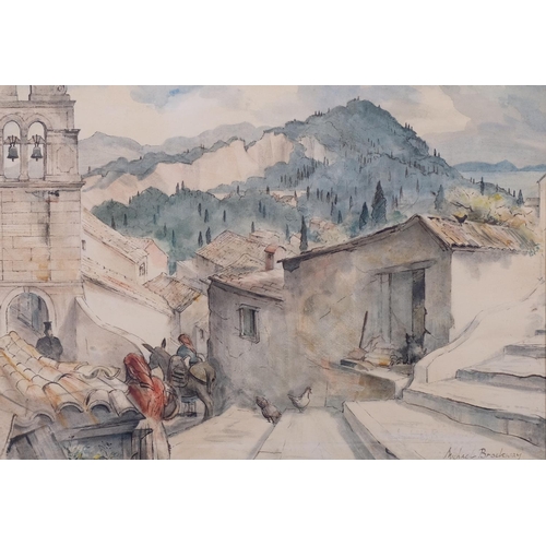 628 - Michael Brockway, Kato Garounas, watercolour, signed with exhibition label verso dated 1979, 31cm x ... 