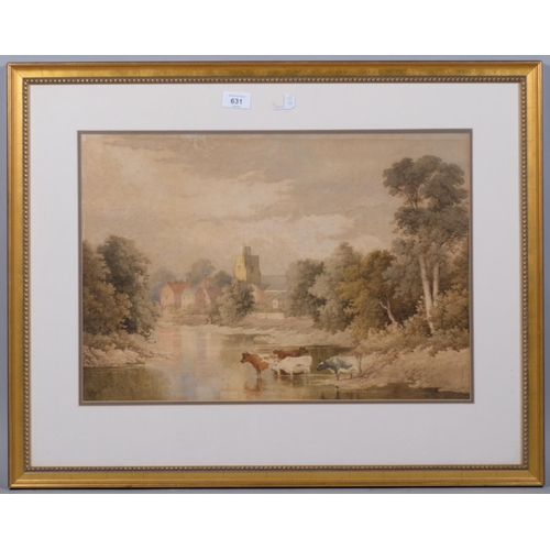 631 - Stephen James Bowers (1874-1891) untitled watercolour, signed lower left 'S J Bowers', 37cm x 53cm, ... 