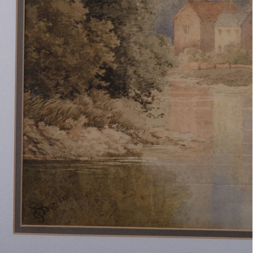 631 - Stephen James Bowers (1874-1891) untitled watercolour, signed lower left 'S J Bowers', 37cm x 53cm, ... 