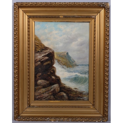 632 - Sidney Yates Johnson (fl. 1890 - 1926), oil on canvas, Cornish coastal scene, signed with monogram, ... 