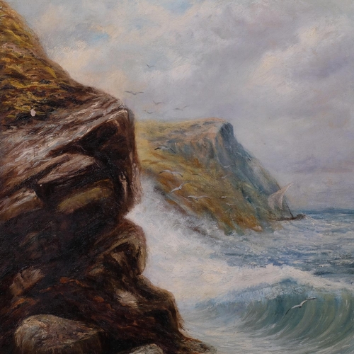 632 - Sidney Yates Johnson (fl. 1890 - 1926), oil on canvas, Cornish coastal scene, signed with monogram, ... 