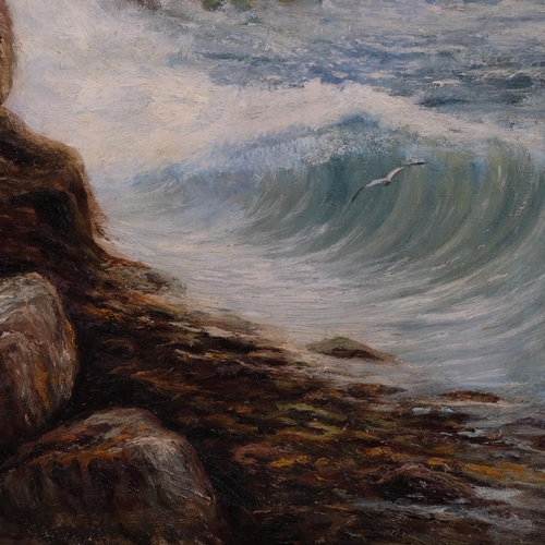 632 - Sidney Yates Johnson (fl. 1890 - 1926), oil on canvas, Cornish coastal scene, signed with monogram, ... 