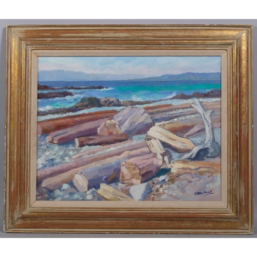 652 - William McDowell (1905 - c. 1988), shore scene, oil on canvas, signed, 40cm x 51cm, framed