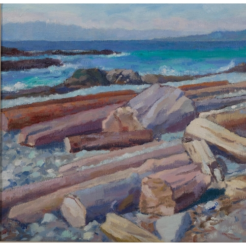 652 - William McDowell (1905 - c. 1988), shore scene, oil on canvas, signed, 40cm x 51cm, framed