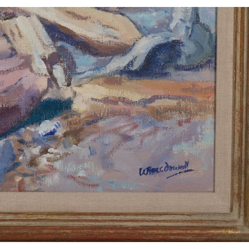 652 - William McDowell (1905 - c. 1988), shore scene, oil on canvas, signed, 40cm x 51cm, framed