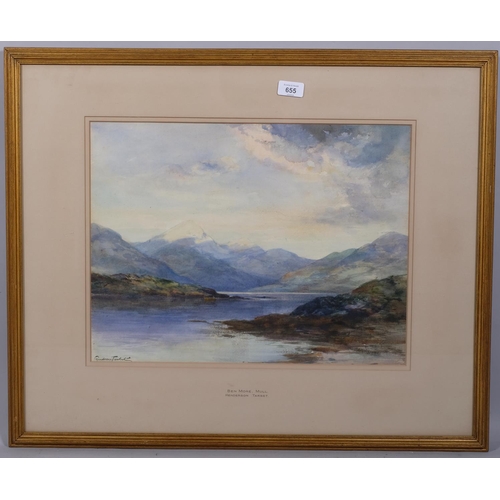 655 - Henderson Tarbet, Ben More, Mull, watercolour, signed, 36cm x 48cm, framed