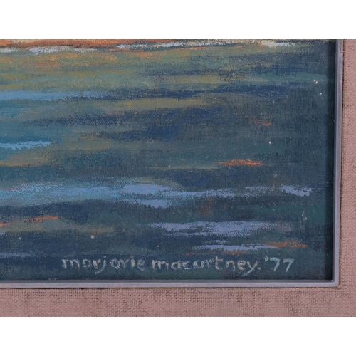 663 - Marjorie Macartney, Vulcan Bomber, oil on canvas, signed and dated 1977, 51cm x 71cm, framed