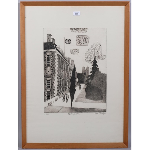 666 - Julian Trevelyan RA (1910 - 1988), Marlborough College, etching, signed in pencil, no. 60/75, plate ... 