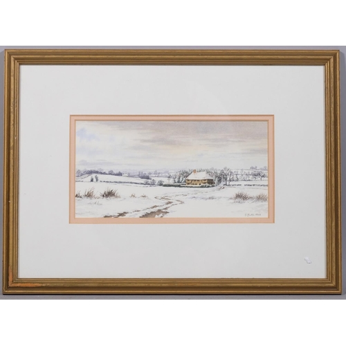 680 - Felicity Flutter, 4 landscapes, largest 14cm x 21cm, framed (4)