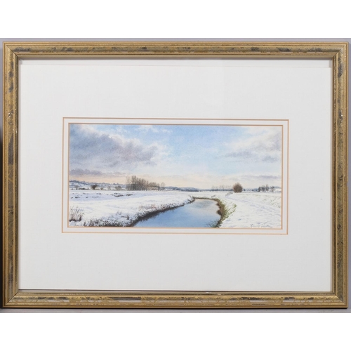 680 - Felicity Flutter, 4 landscapes, largest 14cm x 21cm, framed (4)