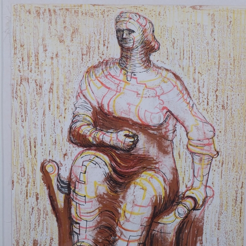 701 - Henry Moore, seated figure, 1950, plastic plate specimen printing, lithograph by WS Cowell, image 28... 