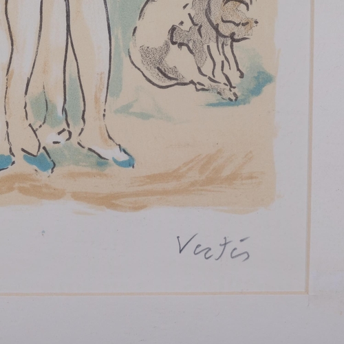 702 - Marcel Vertes, Romance, lithograph circa 1950, signed in pencil, image 24cm x 17cm, framed