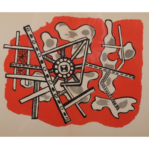 706 - Fernand Leger, abstract composition, original lithograph, 1949, Galerie Maeght issue, sheet 38cm x 5... 