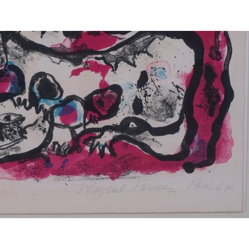 707 - Raquel Forner (Argentina), Lunaire Series, original lithograph 1967, Drian Gallery exhibition, signe... 