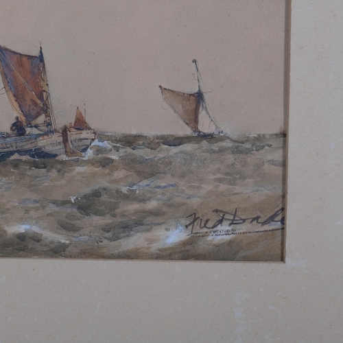 717 - Fred Dade, pair of marine scenes, watercolours, signed, 30cm x 49cm, framed