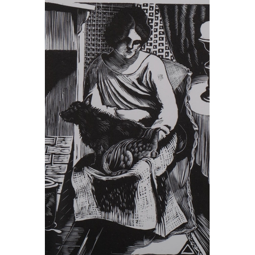 720 - John Nash (1893-1977), limited edition woodcut on paper, Babs Sleeping – the household pets (1923), ... 