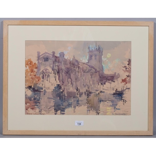 728 - Michael Cadman (1920-2010), watercolour on paper, Christchurch (1995), signed lower left, 33cm x 47c... 