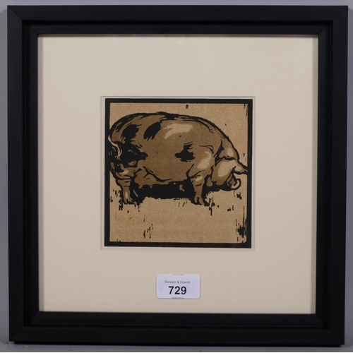 729 - William Nicholson (1872-1949), lithograph in colours on paper, The Learned Pig, from The Square Book... 