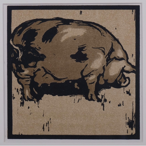 729 - William Nicholson (1872-1949), lithograph in colours on paper, The Learned Pig, from The Square Book... 