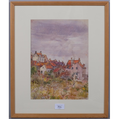 730 - Joseph W. Vinall (1873-1953), watercolour on paper, The Red Tiled Houses, signed lower right, 31cm x... 