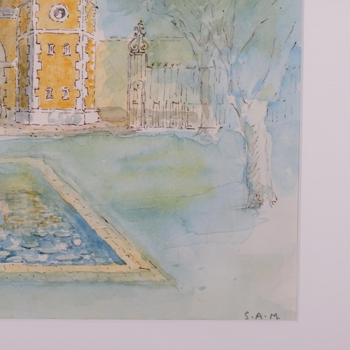 737 - Sam Beazley (1916-2017), watercolour on paper, The Lily Pond, signed with initials, 24.5cm x 31cm, m... 