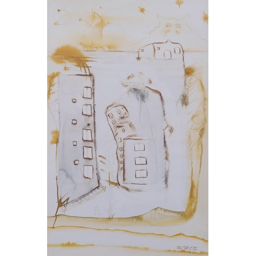 739 - Xavier Navarro de Torres (1956), watercolour on paper, Liliput (1984), signed in ink, 46cm x 29cm