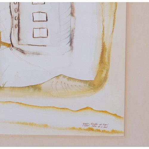 739 - Xavier Navarro de Torres (1956), watercolour on paper, Liliput (1984), signed in ink, 46cm x 29cm