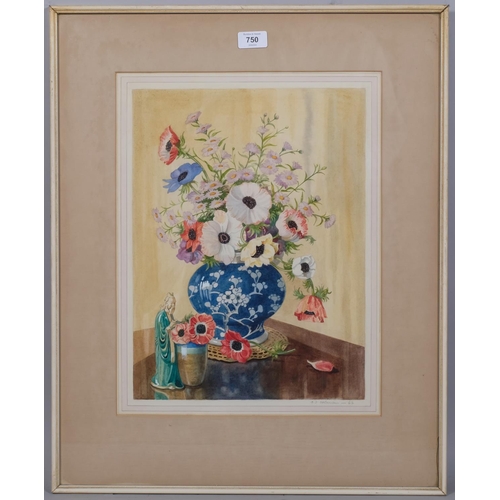 750 - C D Colman, Oriental still life, watercolour, signed and dated '62, 40cm x 30cm, framed