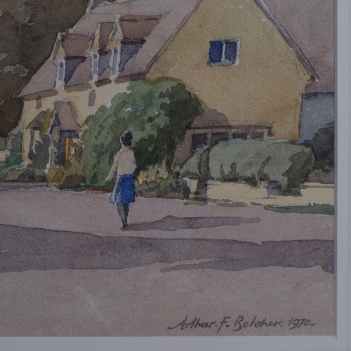 769 - Arthur Belcher, village scene, watercolour, signed and dated 1970, 26cm x 36cm, framed